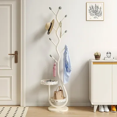 Living room door storage hanger household indoor cream wind vertical coat rack floor bedroom simple clothes rack