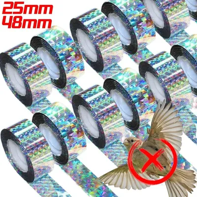 Double-sided Laser Bird Repellent Scare Tape Pest Control Scarer Birds Repeller Anti Pigeons Crow Keep Away Flashing Ribbon