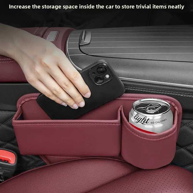 Für Volvo XC40 XC60 SPA 2017 ~ 2025 Auto Sitz Seite Lücke Lagerung Box Mit Tasse Halter Kleinigkeiten Aufräumen Tablett Organizer fall Zubehör Image