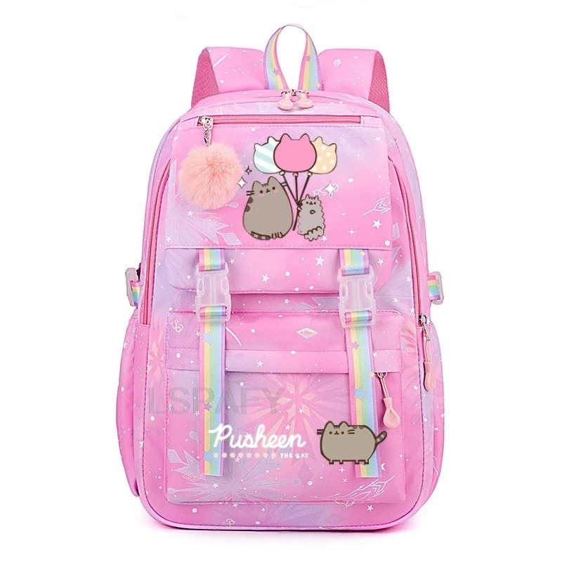 Sac à dos en Nylon gros chat filles sac d'école Kawaii dessin animé imprimé sac d'école mignon filles fournitures scolaires enfants cadeaux d'anniversaire