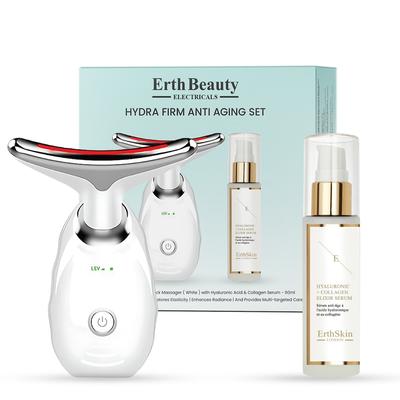 ErthSkin London - Hydra Firm Anti-Aging-Set (AGE-DEFYING GESICHTS- UND HALSMASSAGEGERÄT – weiß mit HA-Serum) Anti-Aging Gesichtsserum 2 ct (69.99 € / 1 ct) Image