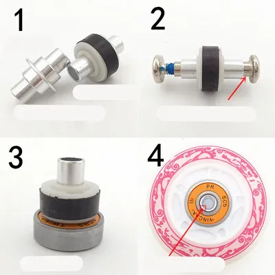 8 pcs Magnetic Core LED Flash Shine Roller Skates Wheel 6mm Bushing Magnet Cell Inline Skate Shining Wheels Flying Saucer Spacer