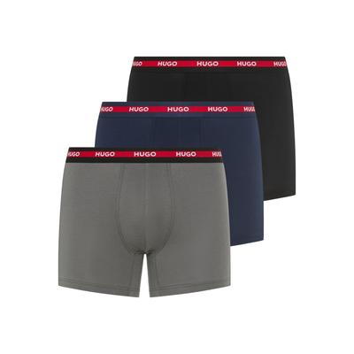 Trunk HUGO UNDERWEAR "BOXERBR TRIPL PLANET", Herren, Gr. L (52), open miscellaneous 980, Jersey, Obermaterial: 95% Baumwolle, 5% Elasthan, Unterhosen, kontrastfarbener Bund mit Logo Image