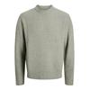 Strickpullover JACK & JONES "JORYORK OLLIE KNIT CREW NECK", Herren, Gr. L, grün (seagrass), Strick, Obermaterial: 51% Polyester, 41% Polyacryl, 5% Wolle, 3% Elasthan, unifarben, modisch, relaxed fit normal, Rundhals, Langarm Rippbündchen, Pullover