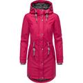Regenjacke PEAK TIME "L60042", Damen, Gr. L (40), pink (magenta), Obermaterial: 100% Polyurethan, Futter 1: 100% Polyester, Futter 2: 60% Baumwolle, 40% Polyester, Wattierung: 100% Polyester, modisch, tailliert ca. Mitte Oberschenkel, Langarm Ärmel...