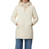 Steppmantel S.OLIVER, Damen, Gr. 42, beige (ecru), Web, Obermaterial: 100% Polyester, unifarben, casual, schmal ca. Mitte Oberschenkel, Langarm elastischer Bund, Mäntel, im Slim Fit, abnehmbare Kapuze