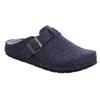 Pantoffel ROHDE "RODIGO-H", Herren, Gr. 47, blau (dunkelblau), Filz, meliert, klassisch, Schuhe, Hausschuh, Schlappen, Homeslipper mit innenliegender Plateausohle
