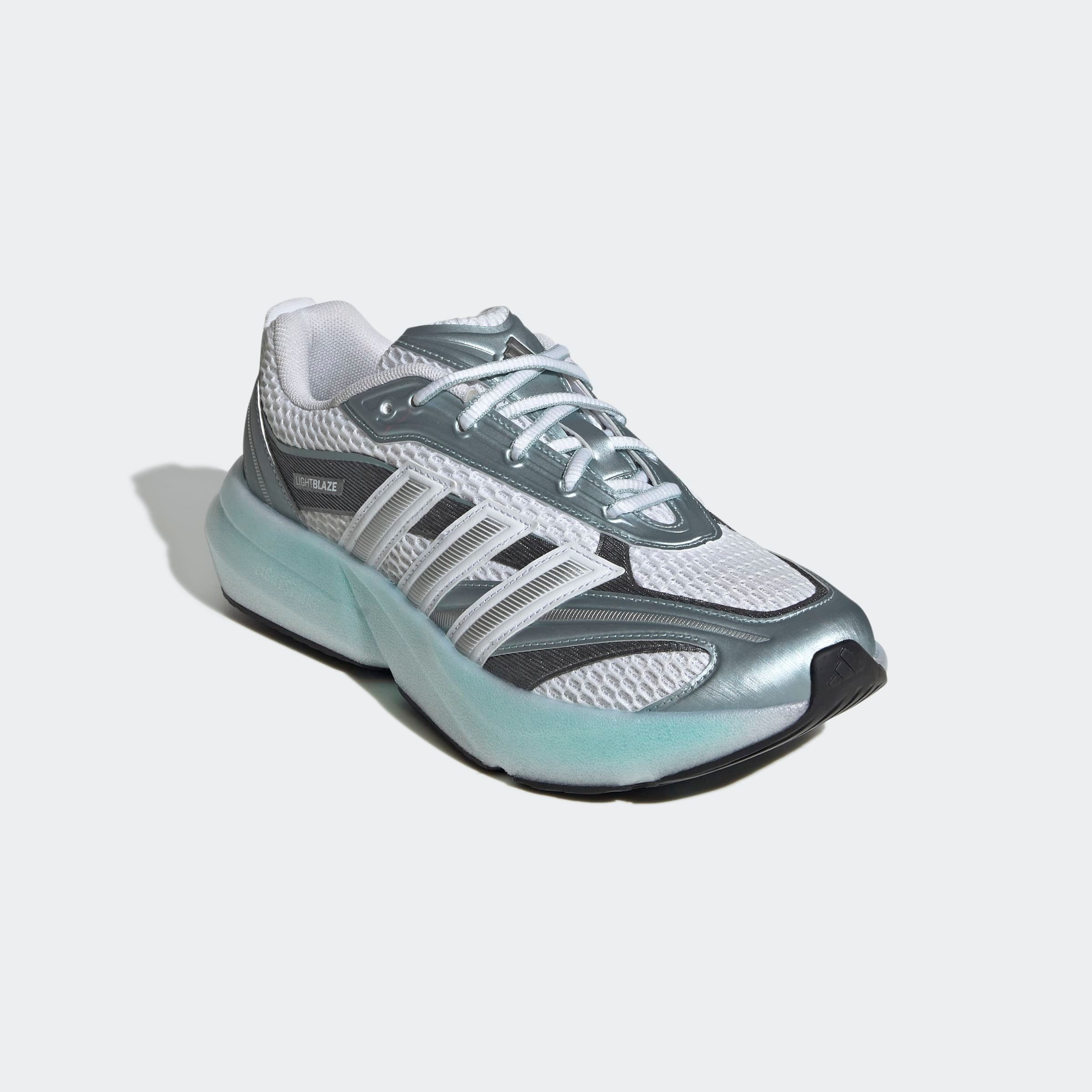 Sneaker ADIDAS SPORTSWEAR "LIGHTBLAZE GLOW", Damen, Gr. 37, weiß (cloud weiß, iron metallic, magic grau met), Synthetik, Textil, Schuhe Sneaker