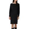 Strickkleid S.OLIVER, Damen, Gr. 38, N-Gr, schwarz, Feinstrick, Obermaterial: 72% Viskose, 28% Polyester, unifarben, casual, gerade kniefrei, U-Boot-Ausschnitt, Langarm, Kleider, mit U-Boot-Ausschnitt