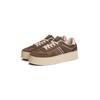 Plateausneaker TOMMY JEANS "THE GREENWICH FLATFORM", Damen, Gr. 42, braun (braun, rosa), Leder, Lederimitat, sportlich, Schuhe, Freizeitschuh, Halbschuh, Schnürschuh mit pastellfarbenem Kontast