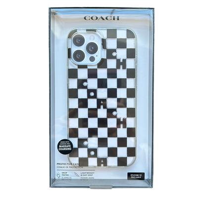 Coach Cell Phones & Accessories | Coach Protective Case For Apple Iphone 12 Pro Max Checkered Msrp $50 New | Color: Black/White | Size: Iphone 12 Pro Max
