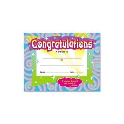 Congratulations Certificates, 8-1/2 x 11, White Border, 30/Pack