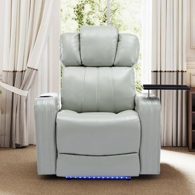 Power Recliner Home Theater Recliner With Cooling Cup Holder, Bluetooth Speaker, Led Lights, Usb Ports, Tray Table