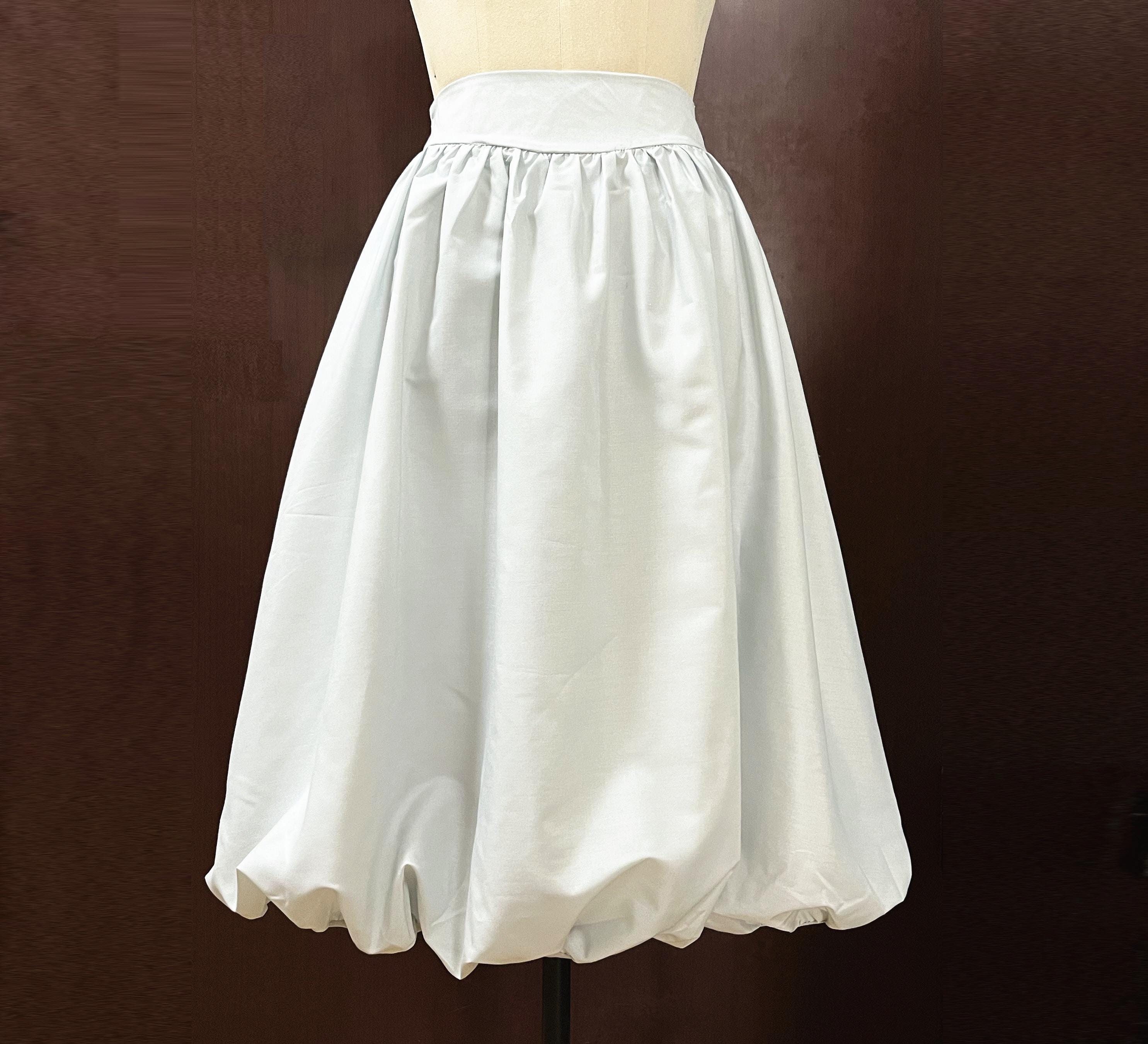 Jupe midi grise en coton, jupe bulle, jupe ballon, jupe pour femme, plus de taille, jupe personnalisée, jupe d'été, jupes plissées pour femme, cadeau