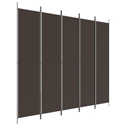 vidaXL 5-tlg. Paravent Braun 250x220 cm Stoff Image