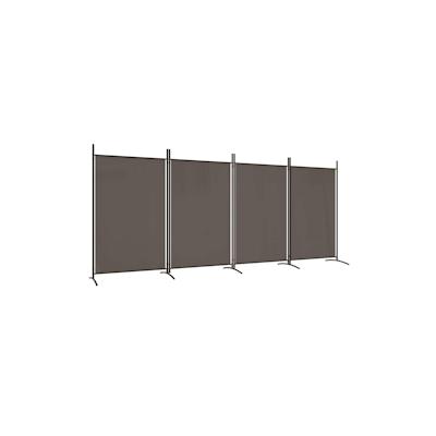 vidaXL 4-tlg. Paravent Anthrazit 346x180 cm Stoff Image