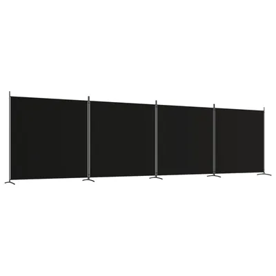 vidaXL 4-tlg. Paravent Schwarz 698x180 cm Stoff Image