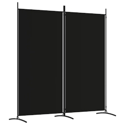 vidaXL 2-tlg. Paravent Schwarz 175x180 cm Stoff Image