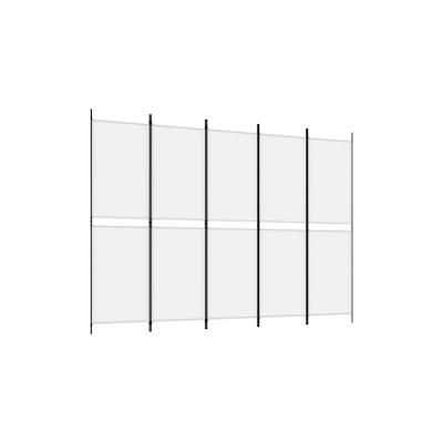 vidaXL 5-tlg. Paravent Weiß 250x180 cm Stoff Image