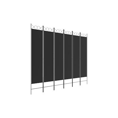 vidaXL 6-tlg. Paravent Schwarz 240x200 cm Stoff Image
