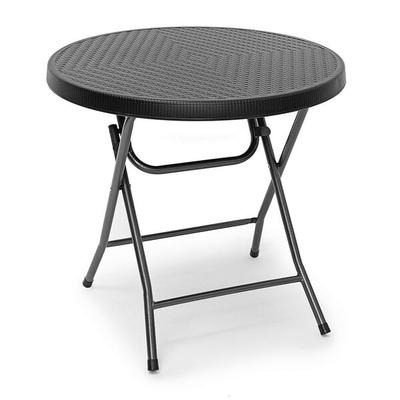 relaxdays Gartentisch klappbar BASTIAN rund Ø 80 cm Schwarz Image