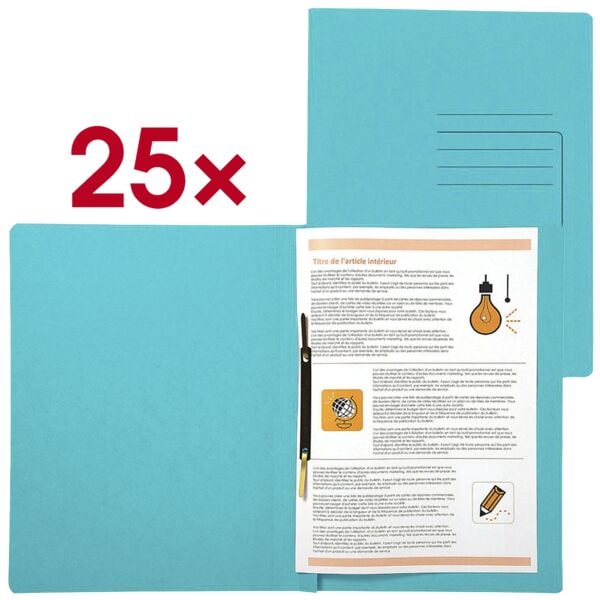 EXACOMPTA Schnellhefter A4 Karton 250 Blatt 25 Stück blau, 27.2x31.8 cm