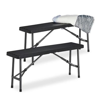 relaxdays 2er-Set Bierbank schwarz, 100 cm Image