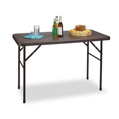 relaxdays Gartentisch klappbar BASTIAN rechteckig 121,5 x 61,5 cm braun Image