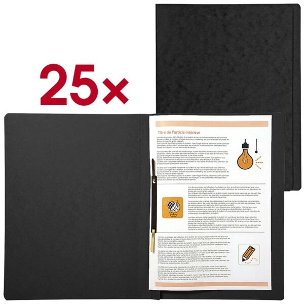 EXACOMPTA Schnellhefter A4 Karton 250 Blatt 25 Stück schwarz, 27.2x31.8 cm Image