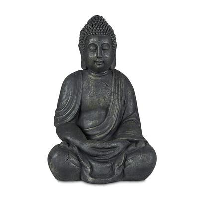 relaxdays Gartenfigur Buddha 70 cm anthrazit
