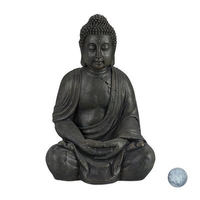 relaxdays Gartenfigur Buddha 70 cm anthrazit grau Image