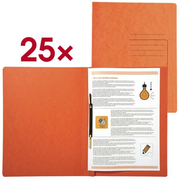 EXACOMPTA Schnellhefter A4 Karton 250 Blatt 25 Stück Orange, 27.2x31.8 cm Image