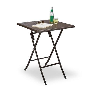 relaxdays Gartentisch klappbar BASTIAN quadratisch 61,5 x 61,5 cm braun Image
