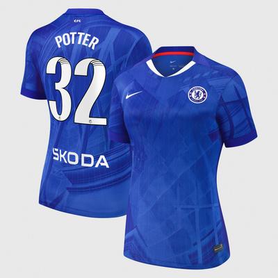 Chelsea WSL Stadion Heimtrikot 2025-26 - Damen mit Aufdruck Potter 32 Image
