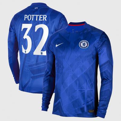 Chelsea Pokal Nike Stadion Langarm Heimtrikot 2025-26 mit Aufdruck Potter 32 Image