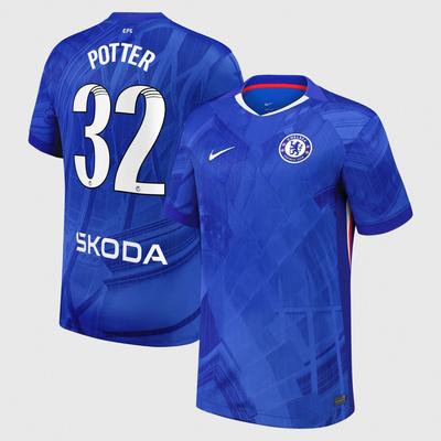 Chelsea WSL Stadion Heimtrikot 2025-26 mit Aufdruck Potter 32 Image