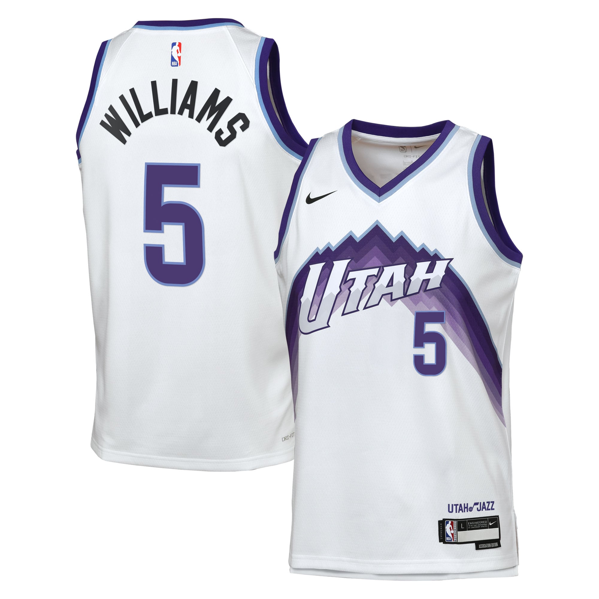Maillot Nike Réplique Association Swingman des Utah Jazz - Personnalisé - Cody Williams - Jeunes - unisexe Taille: S (8)