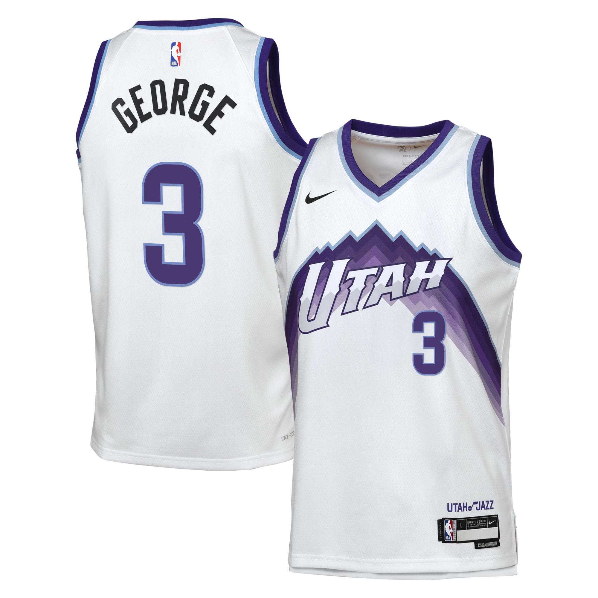 Maillot Nike Réplique Association Swingman des Utah Jazz - Personnalisé - Keyonte George - Jeunes - unisexe Taille: S (8)