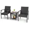 Ensemble de meubles de jardin en rotin, petit ensemble de balcon résistant aux intempéries, 2 chaises avec Table, meubles de balcon pour 2 personnes, meubles de jardin