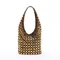 Mode européenne/américaine nouveau Rivet en métal incrusté imprimé léopard Type seau grande capacité sac à bandoulière unique pour les femmes à la mode