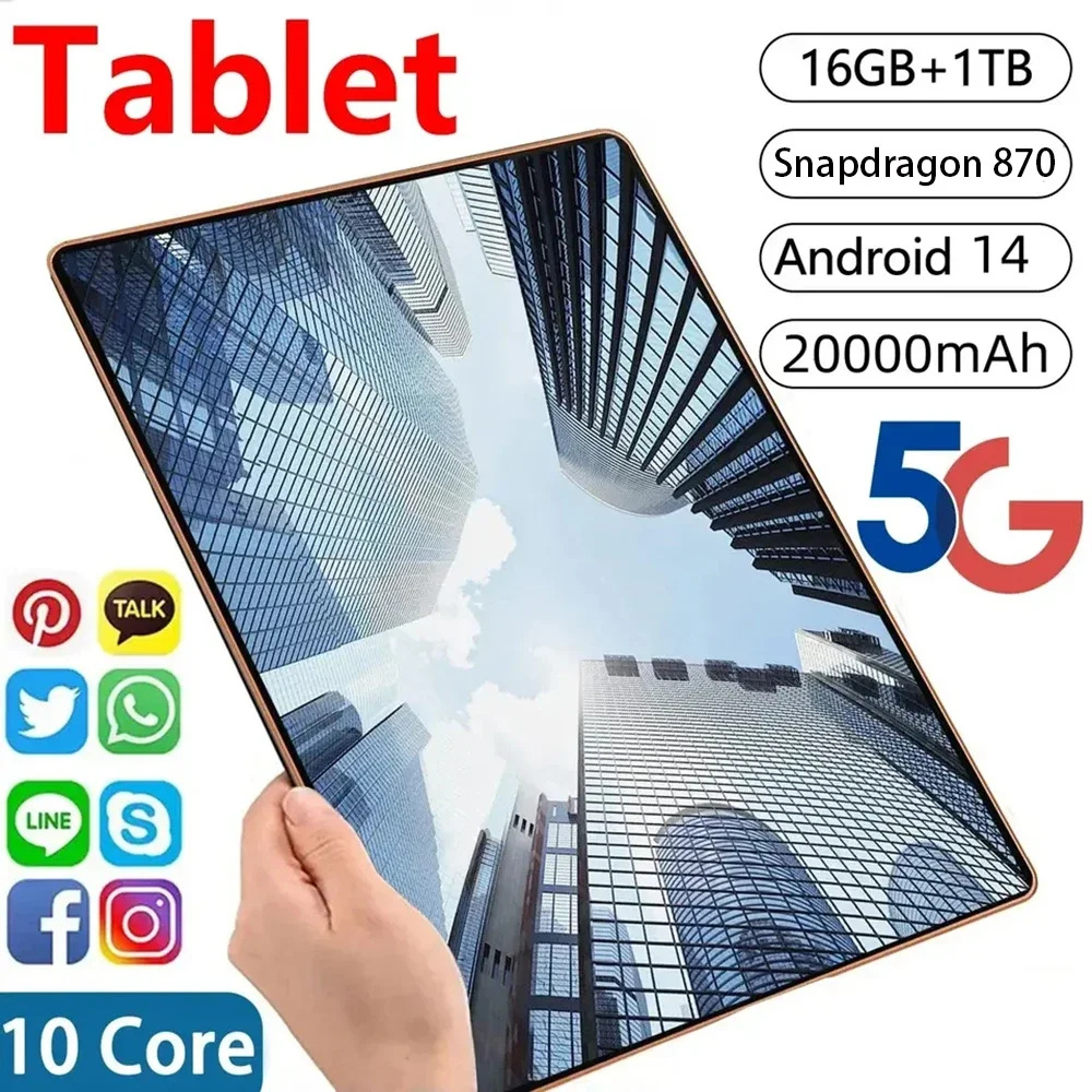 2025 NUOVO Pad 15 Pro Tablet PC Android 14 22GB + 2TB 20000mAh Snapdragon 870 Tablet originali PC 5G Doppia SIM Card WIFI HD 4K Mi Tab