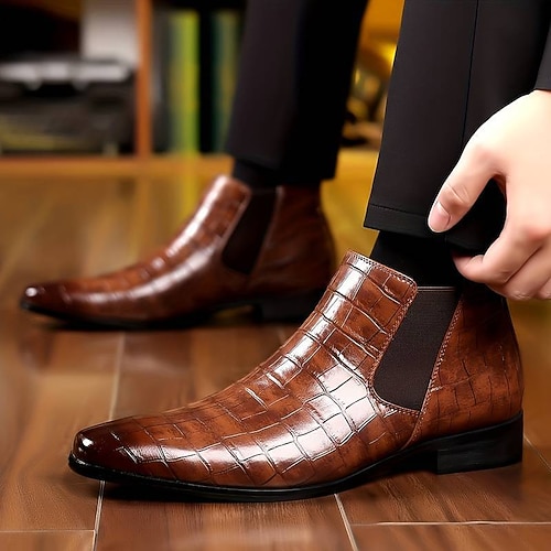 Chelsea-Stiefel für Herren, Business-Casual-Stiefeletten zum Hineinschlüpfen für Büro und Alltag Image