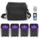 U'King 4PCS 6x18W 6IN1 RGBAW + UV Par Light con borsa DMX Telecomando WiFi Par Light Wireless LED Stage Light per DJ Bar Party