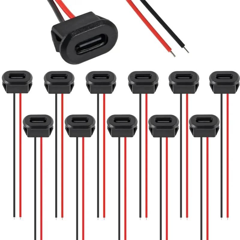 10 PZ Tipo-C Femmina 2 Pin Connettore USB Tipo-C con Presa Femmina Jack di Ricarica Veloce Porta di Ricarica Spina del Caricatore USB-C