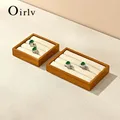 Oirlv Nuovo vassoio per anelli in legno massello Piastra portaoggetti per esposizione di gioielli per anelli Bancone per gioielli Vetrina Puntelli Organizzatore di gioielli