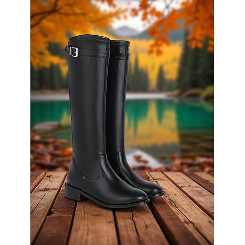 Kniehohe Reitstiefel für Damen – Overknee-Schuhe im Urban Fashion Style für Damen-Streetwear und City-Outfits Image