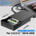 ﻿ Custodia per HDD di archiviazione esterna da 2,5/3,5 "SATA 5 Gbps USB3.0 HDD SSD Custodia per disco rigido Supporto Adattatore HDD SSD da 22 TB per PC portatile
