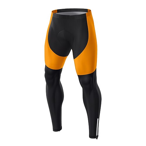 Herren Grafik Fahrradhosen Fahhrad Unterteile Schmale Passform Sport UV-beständig 3D-Polster Schnelltrocknend Reflektierende Streifen Weiß Gelb Bekleidung Fahrradbekleidung