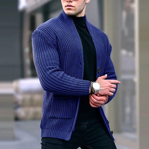 Herren Pullover Kleid Pullover Strickjacke Strickpullover Gerippt Stricken Normale Oberteile Gestrickt Gerippt Einfach Kragenlos Mode Schals Lässig Alltagskleidung Bekleidung Herbst Winter Wei