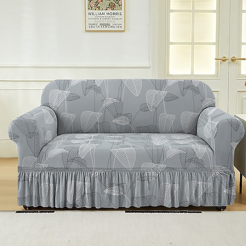 Blumengarngefärbter Sitzkissenbezug aus Mikrofaser, dehnbarer Schonbezug für Esszimmerstühle und Terrassenmöbel Image